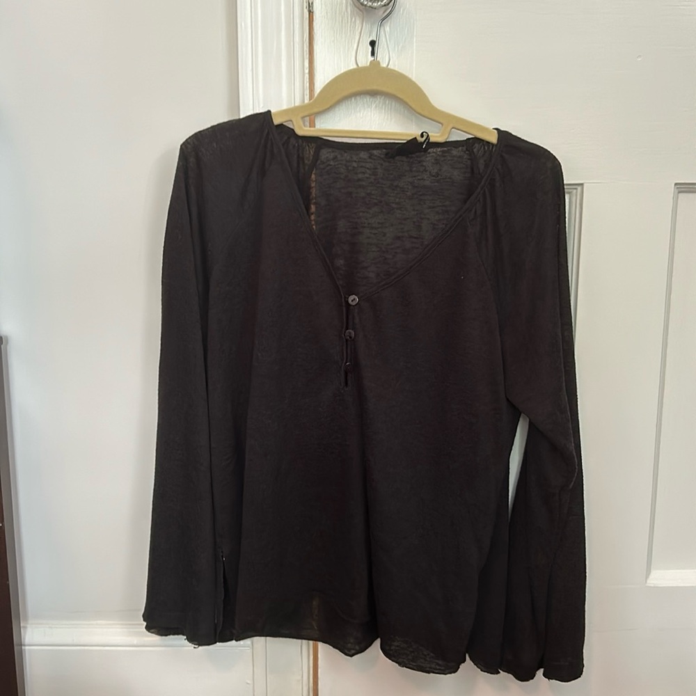 Black long sleeve lightweight top
